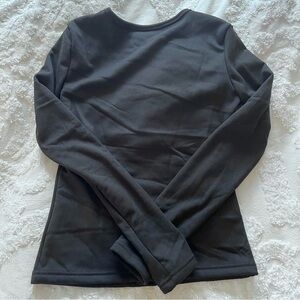 Black Long Sleeve Fleece Thermal Women's Top